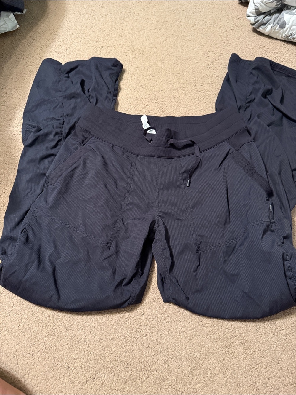lululemon athletica black dance studio ribbed waist pants